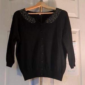 LOFT Cardigan with Rhinestone collar